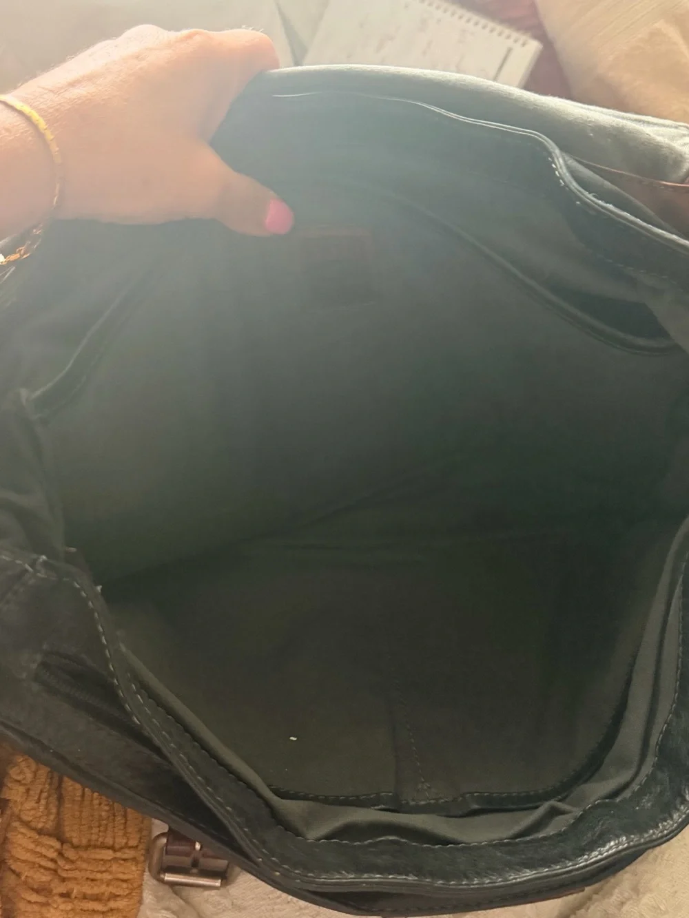 Frye Brown and Black Leather Messenger Bag